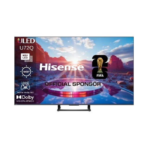 מסך טלוויזיה 55 אינץ' MINI LED 4K הייסנס HISENSE 55U72Q יבואן רשמי