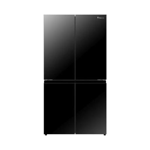מקרר ארבע דלתות 609 ליטר זכוכית שחורה הייסנס HISENSE RQ72-BGK יבואן רשמי