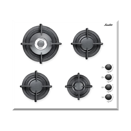 כיריים גז 4 מבערים זכוכית לבנה סאוטר SAUTER SHG8010W יבואן רשמי